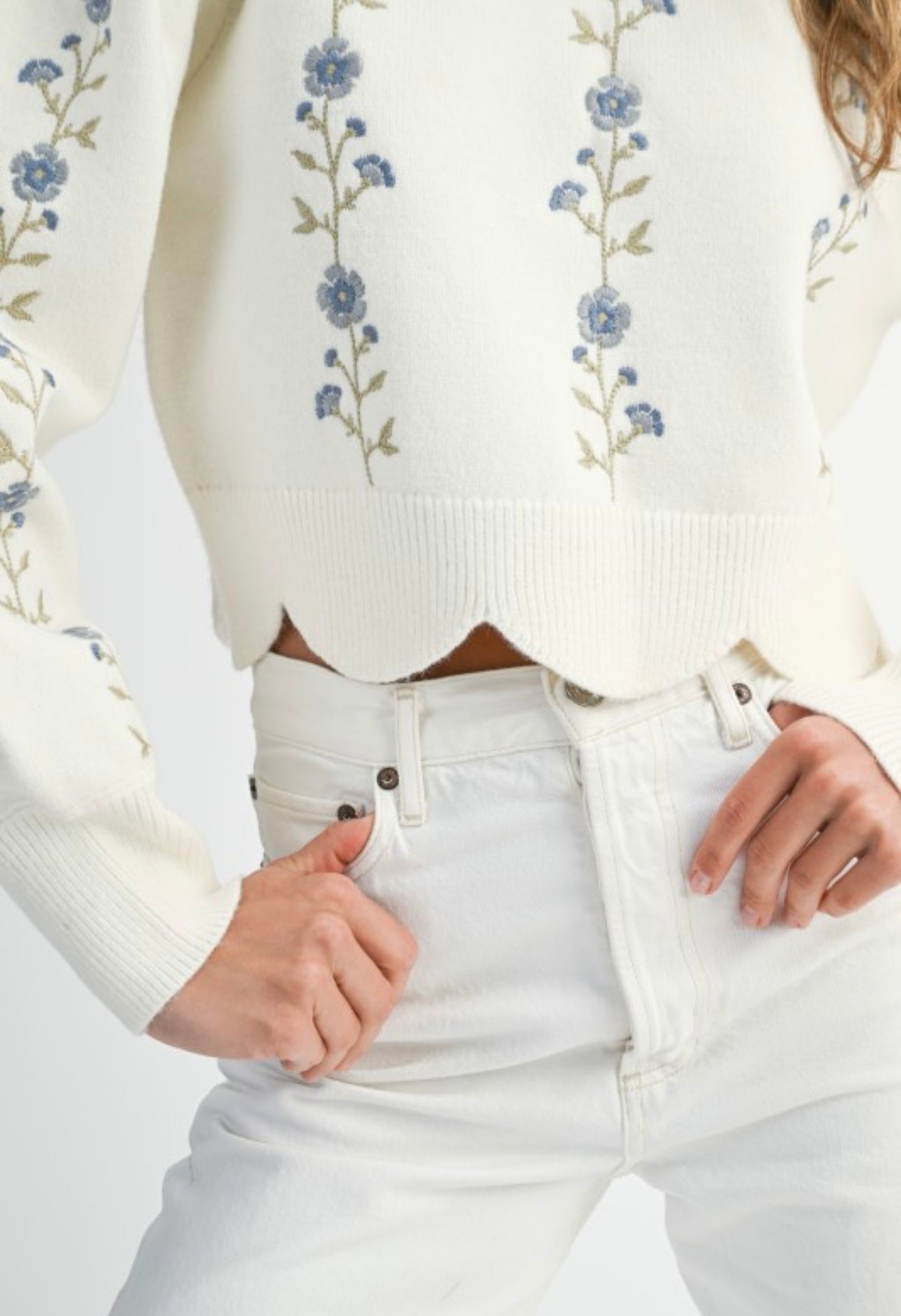 Southern Charm Embroidered Knit Sweater