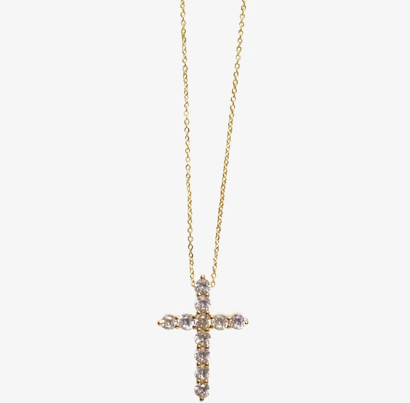 CZ Cross Charm Necklace