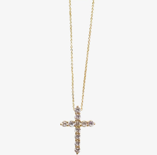 CZ Cross Charm Necklace