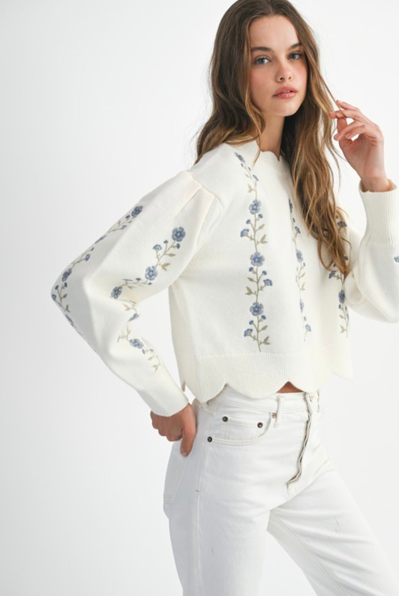 Southern Charm Embroidered Knit Sweater