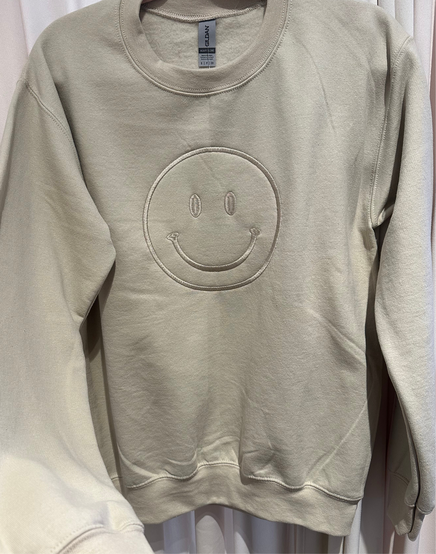 Happy Face Embroidered Pullover