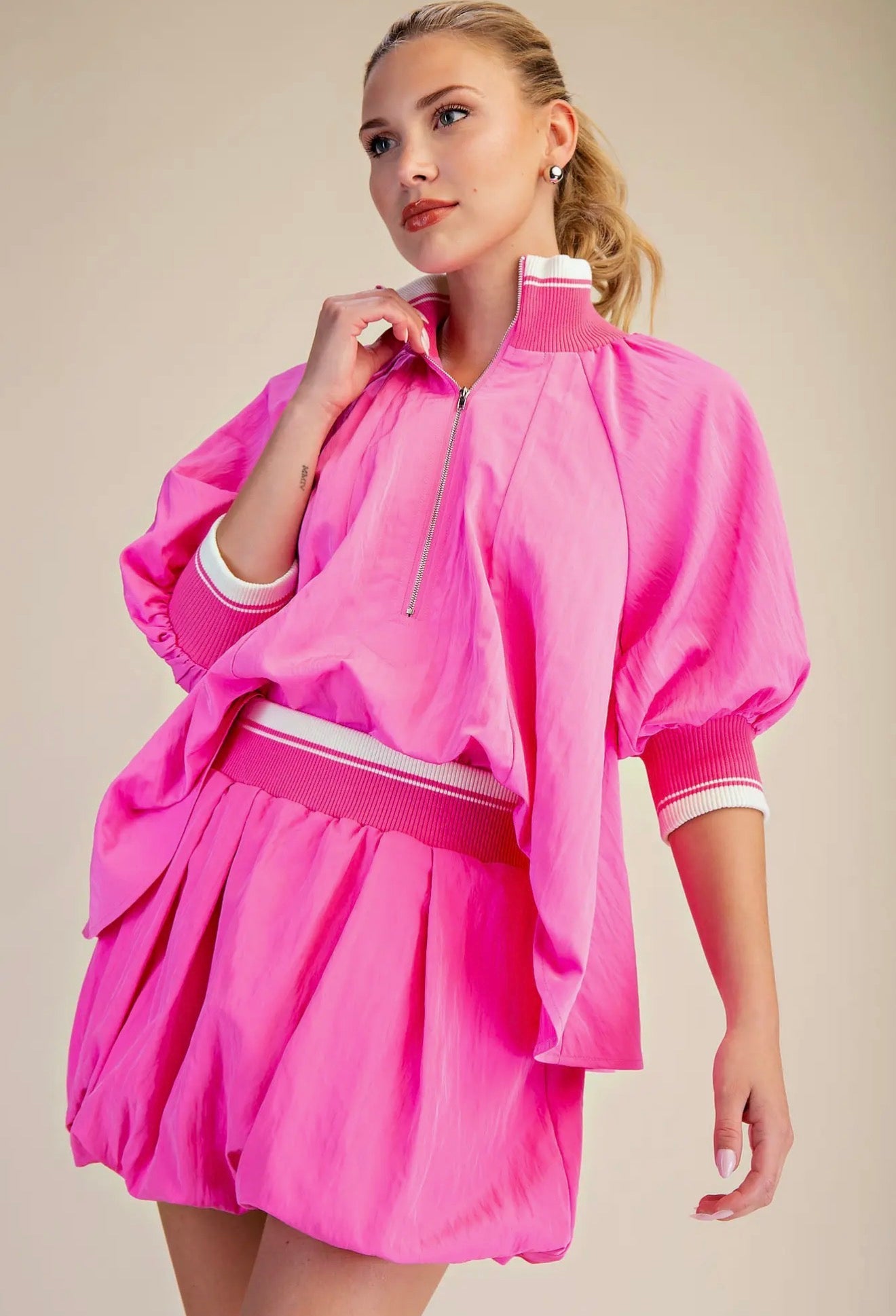 Electric Bloom Puff Sleeve Blouse