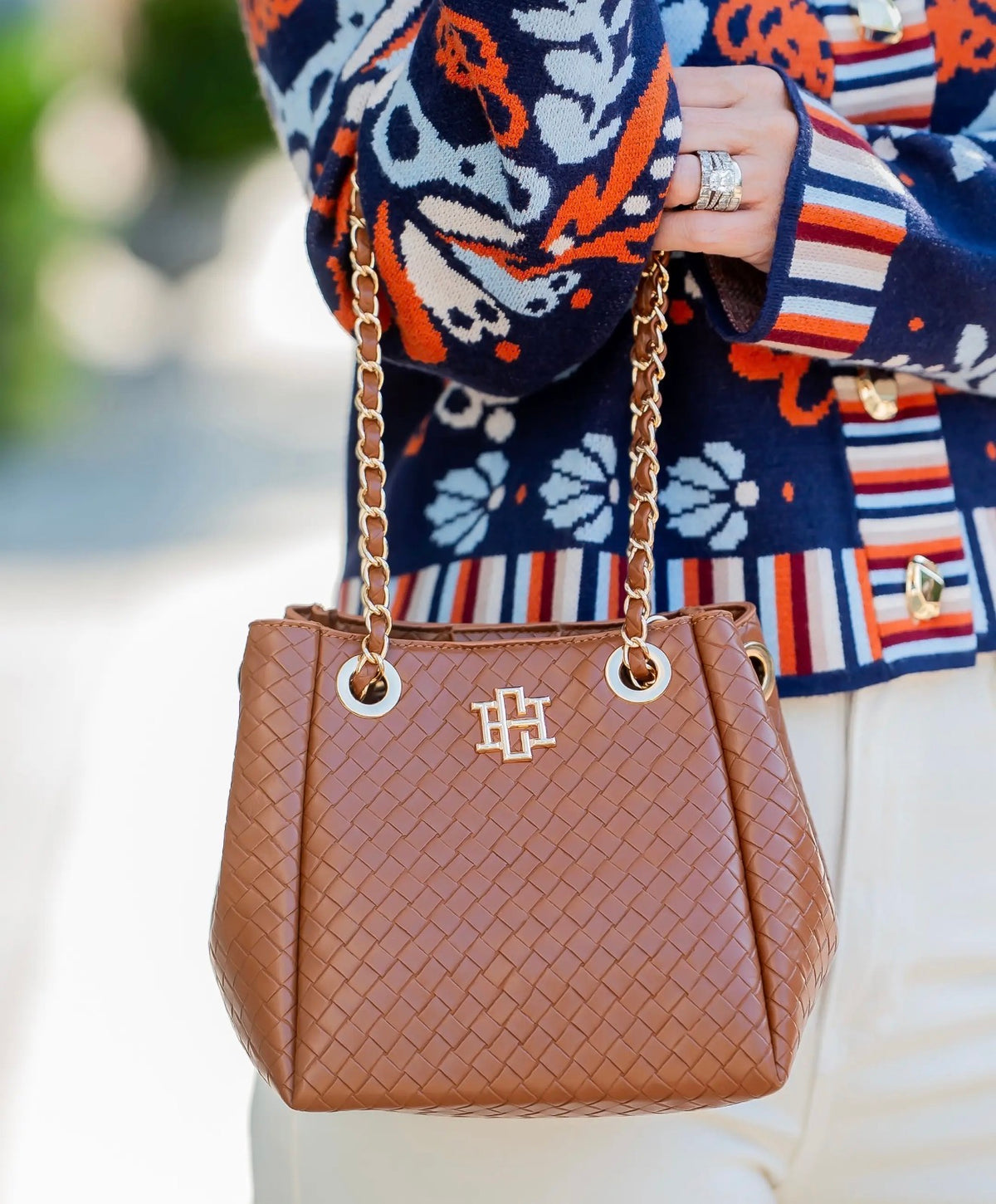 Lainey Mini Tote Woven Saddle Purse ~Caroline Hill