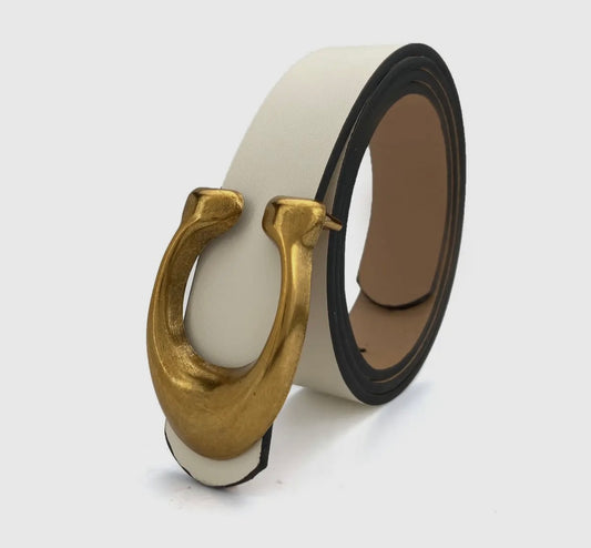 Fashion Retro U Buckle White