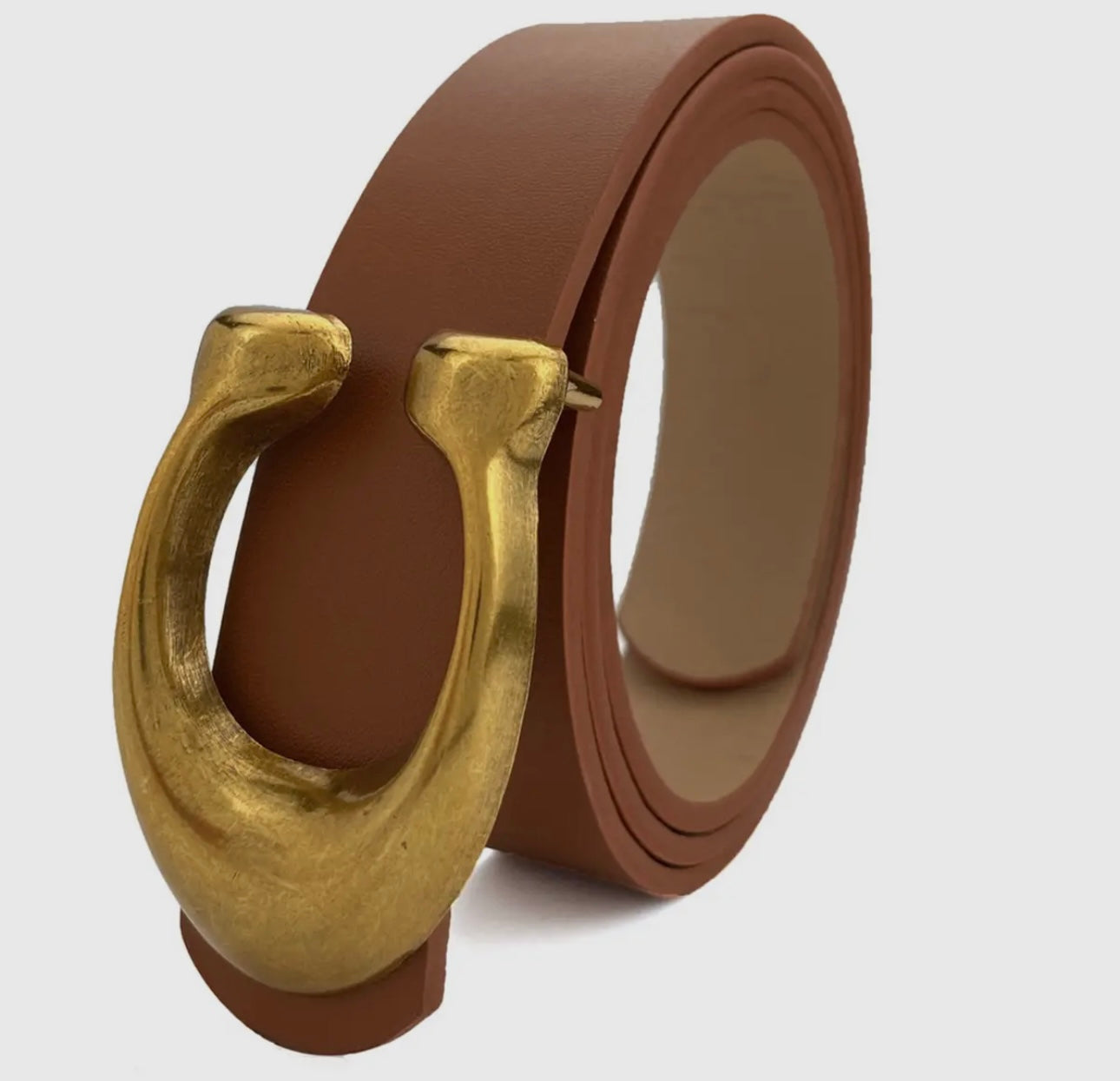 Fashion Retro U Buckle Camel