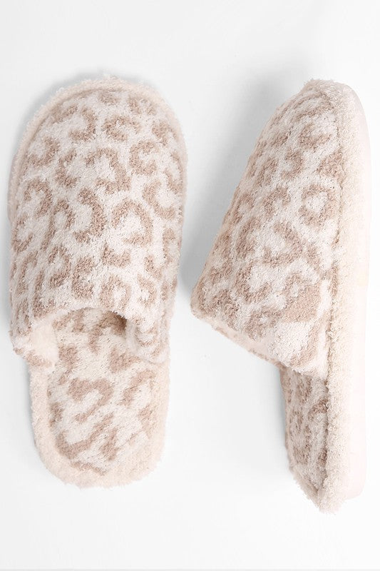 Beige Leopard Slippers