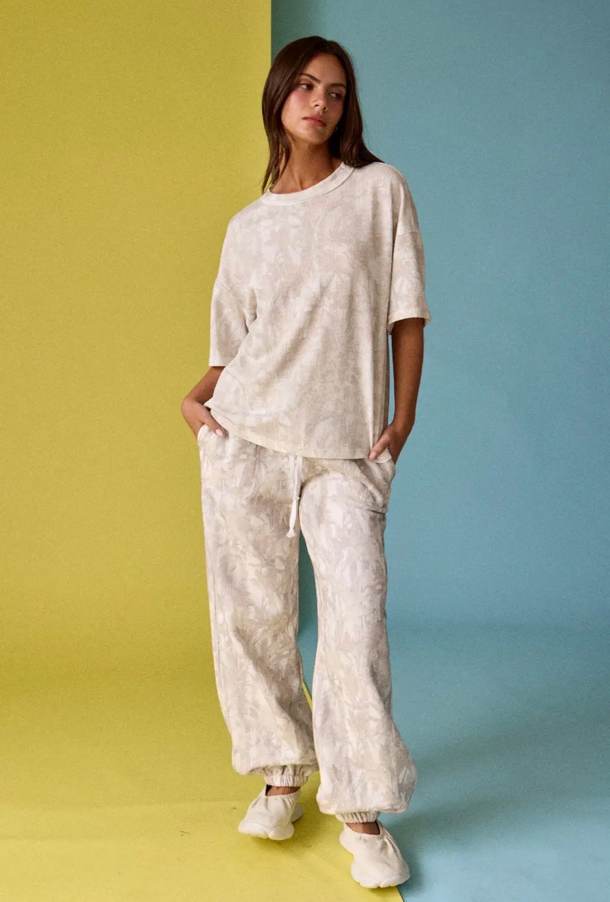 Nature Camo Ribbed Loose Fit Tee
