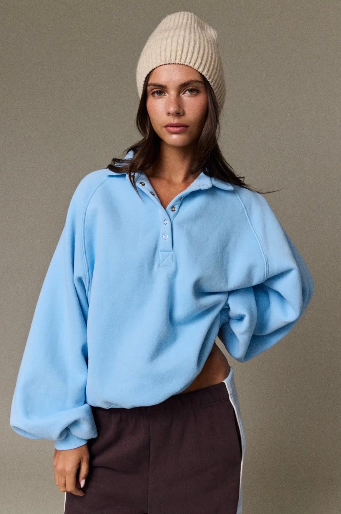 Light Blue Piper Pullover