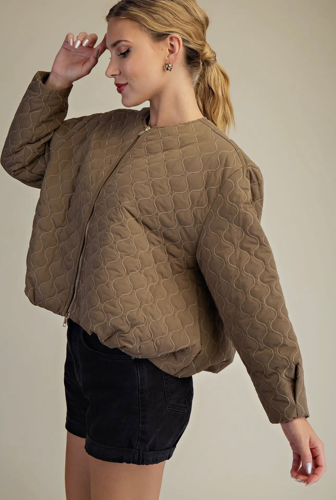 Take The Chill Off Olive Quilted Jacket