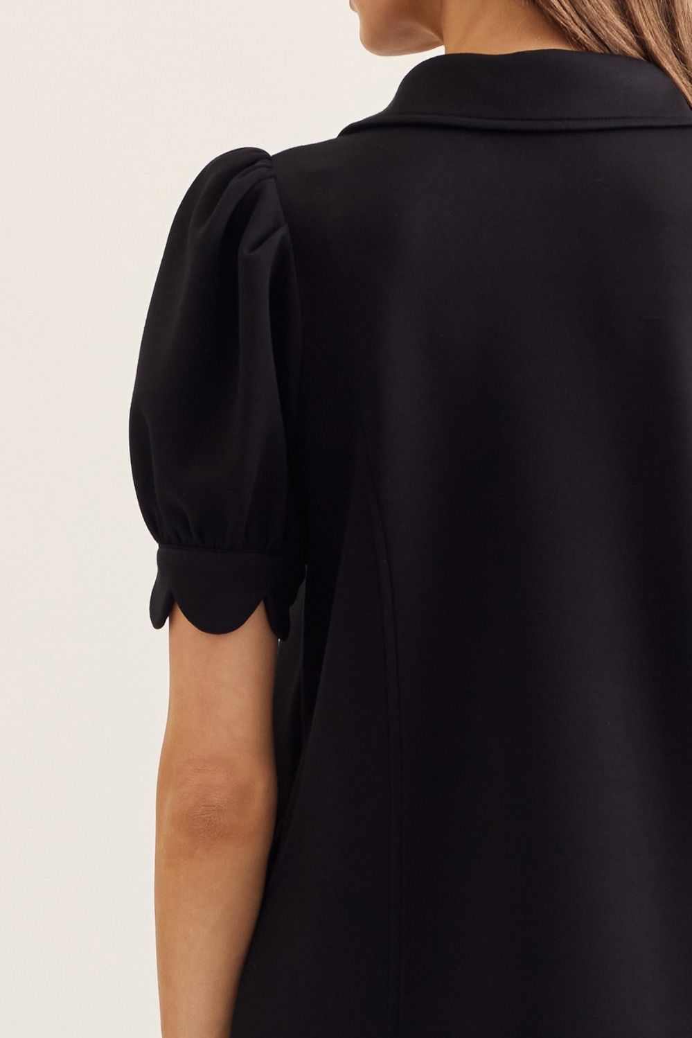 Julia Black Scalloped Tennis Dress