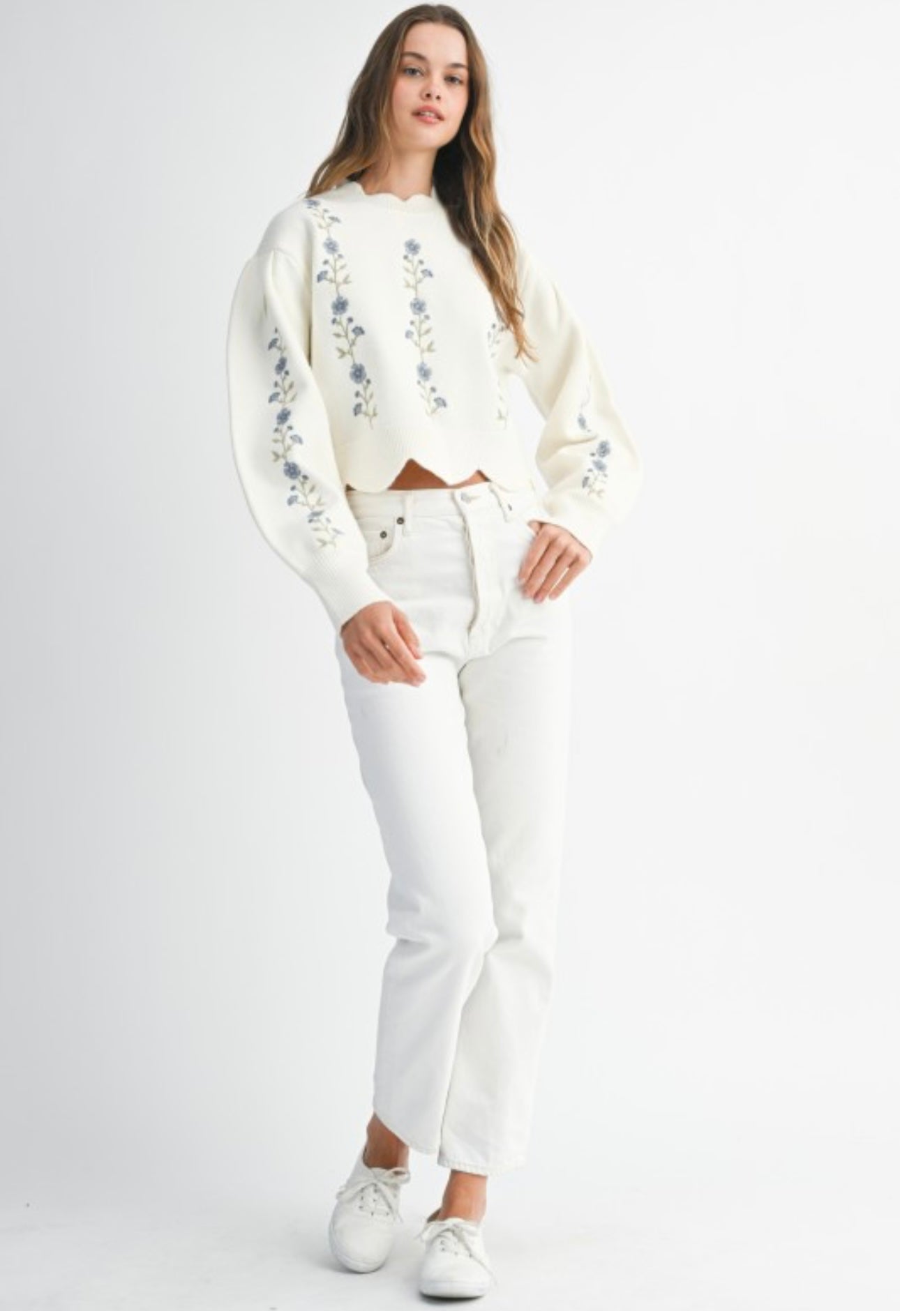 Southern Charm Embroidered Knit Sweater
