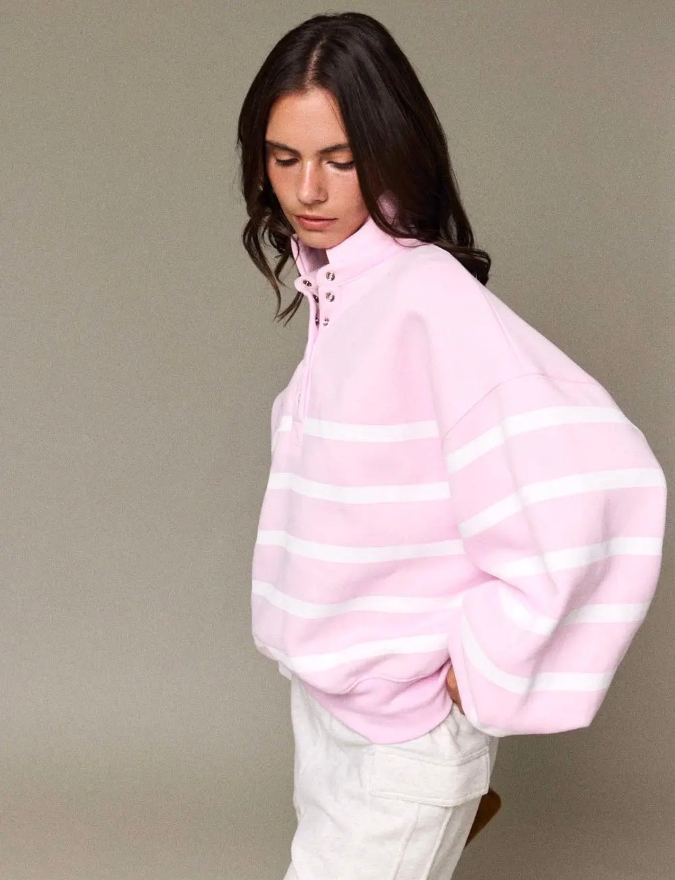 Addison Striped Piper Pullover ￼