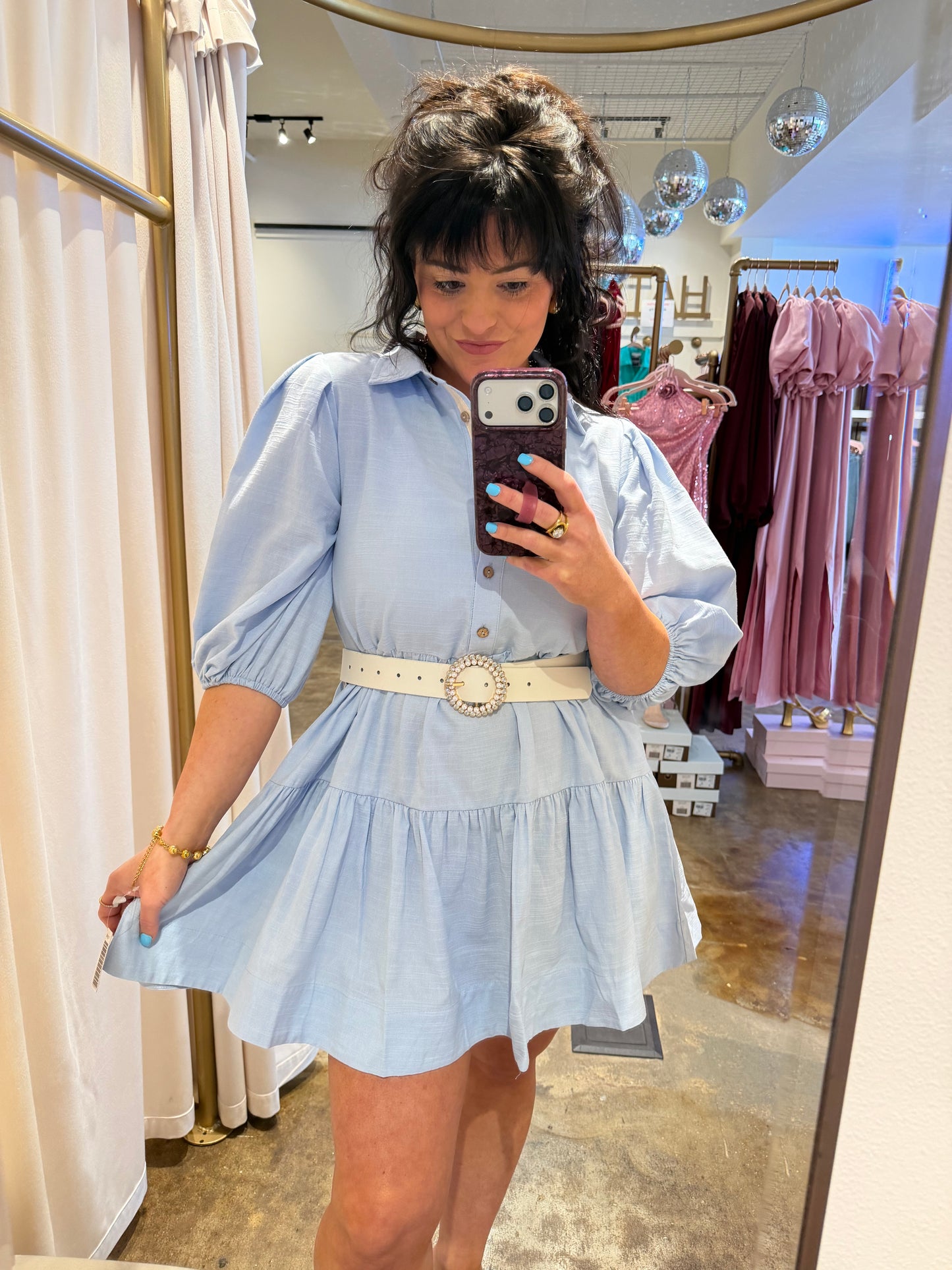 Blue Skies Button Down Dress
