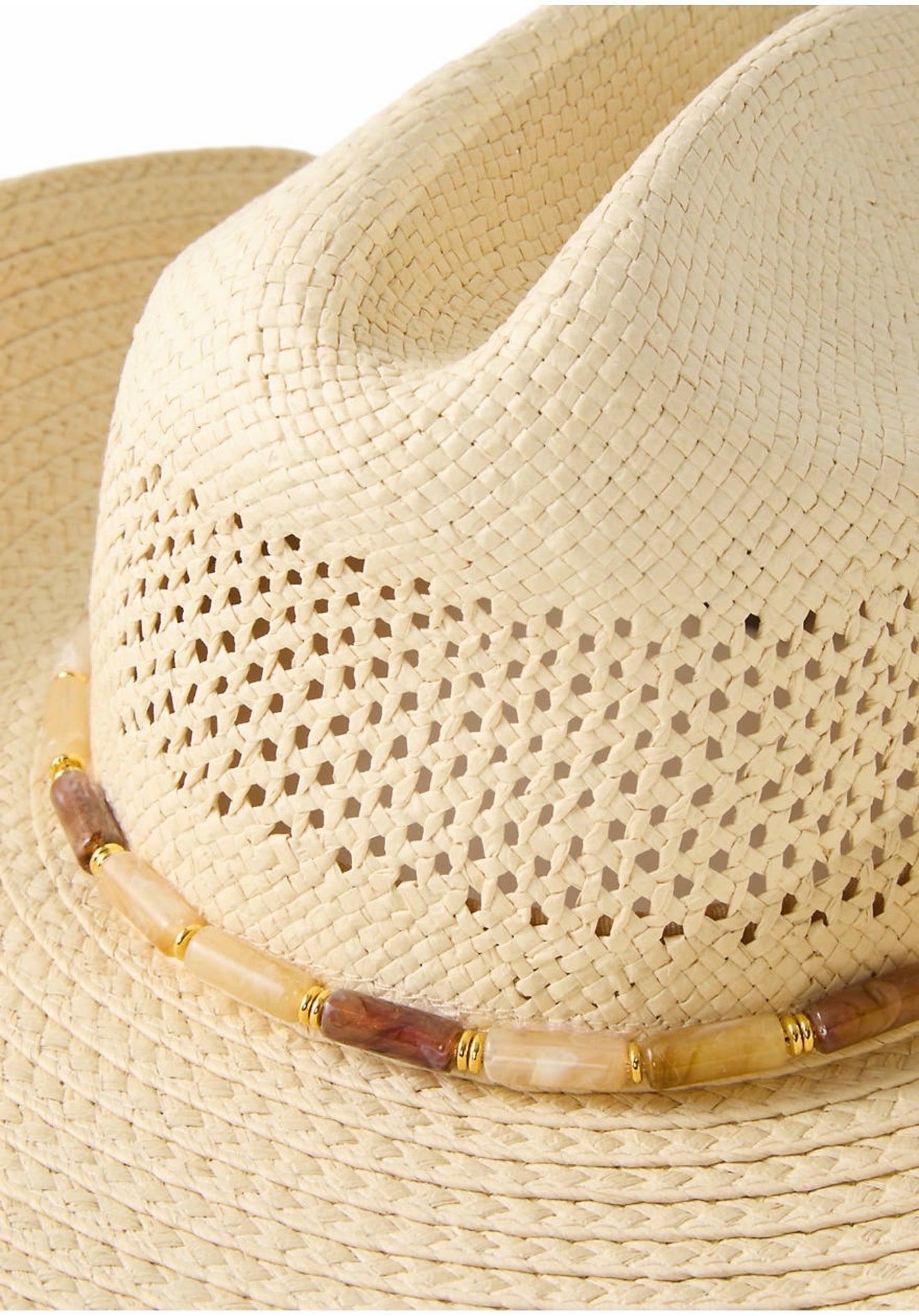 Cowgirl Hat Stone Trim~ Natural