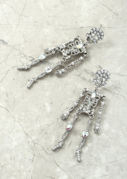 Rhinestone Skeleton Earrings