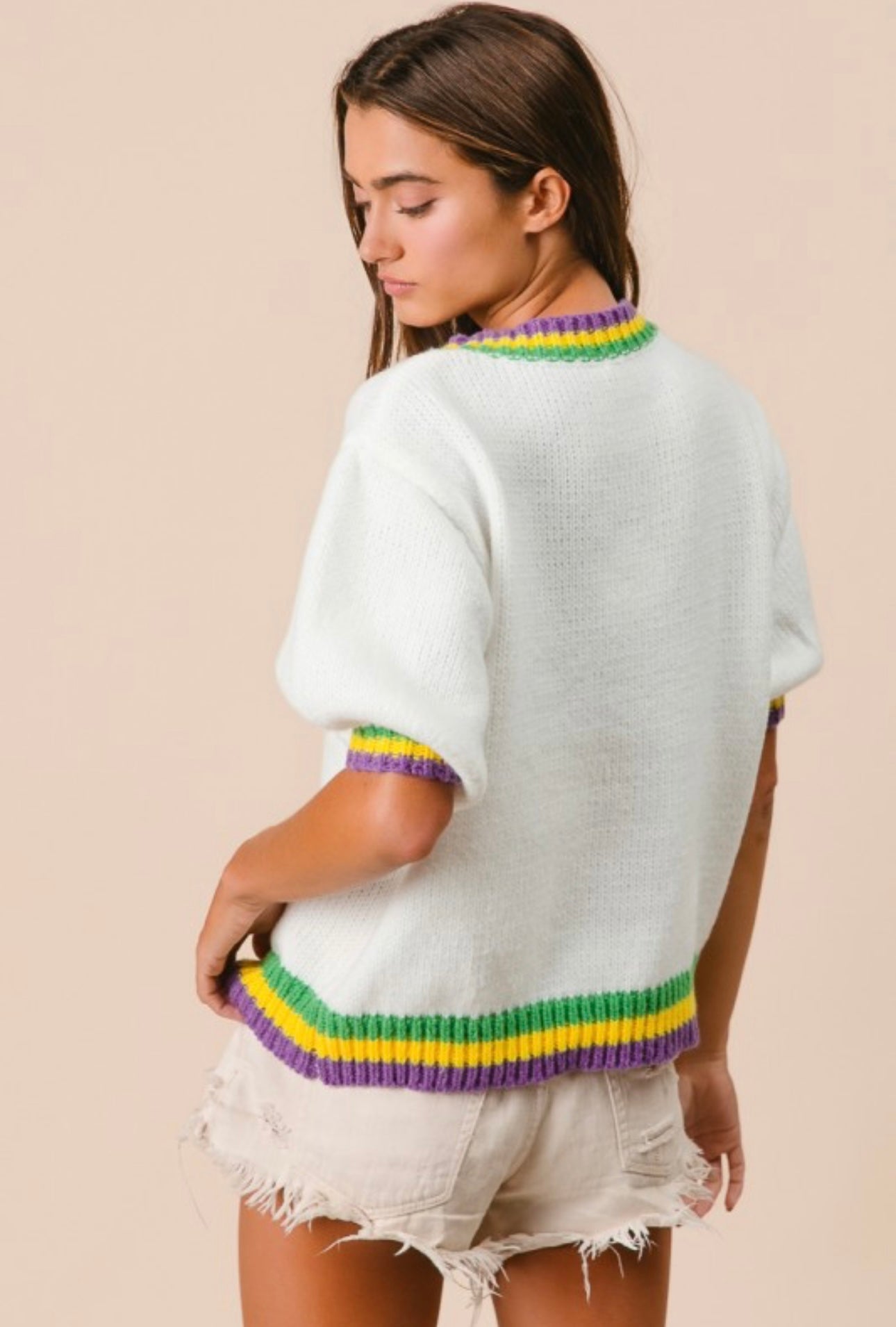 Mardi Gras Bow Sweater