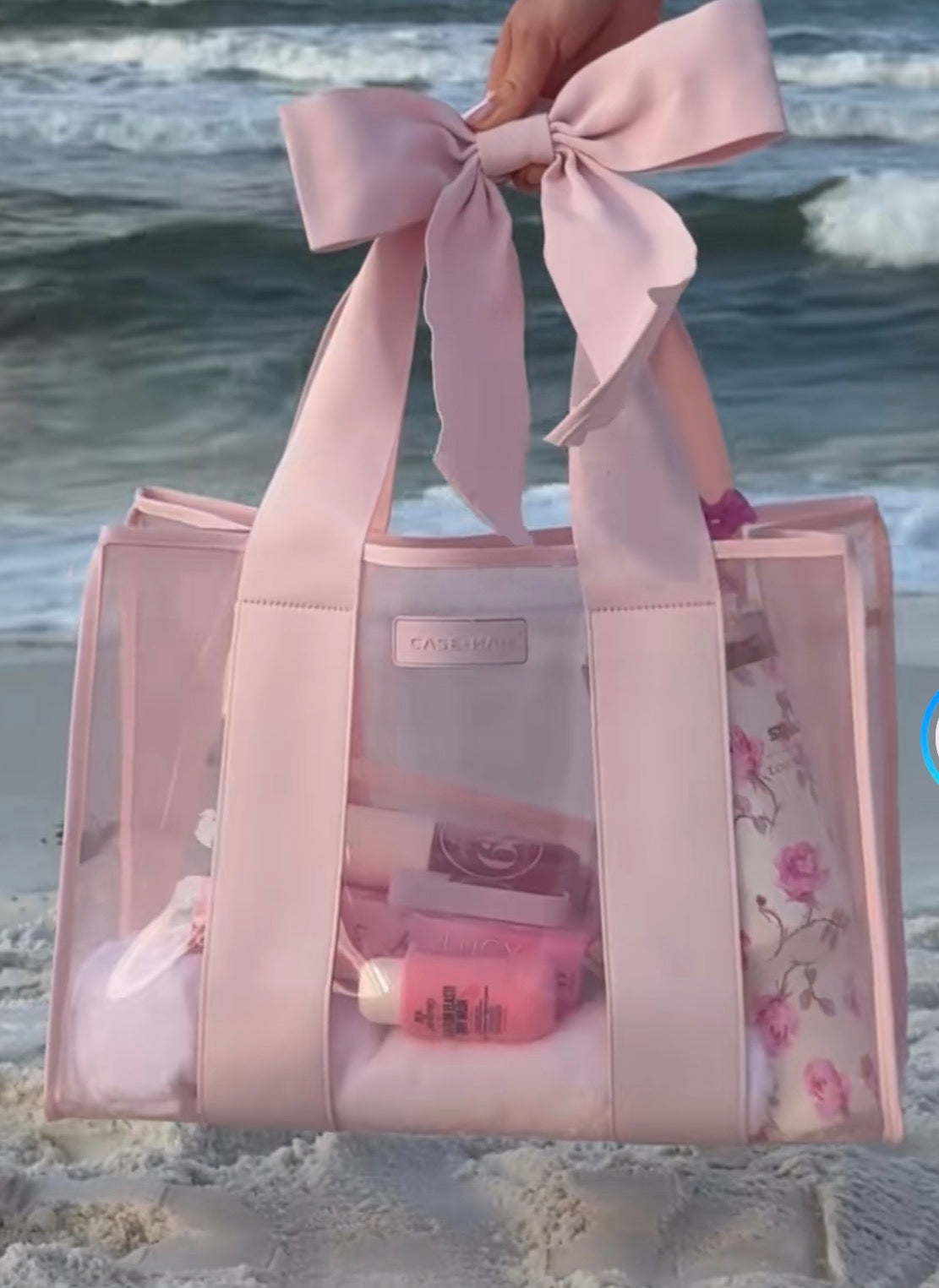 Ballet Pink Bow Jelly Tote Bag Case~Mate