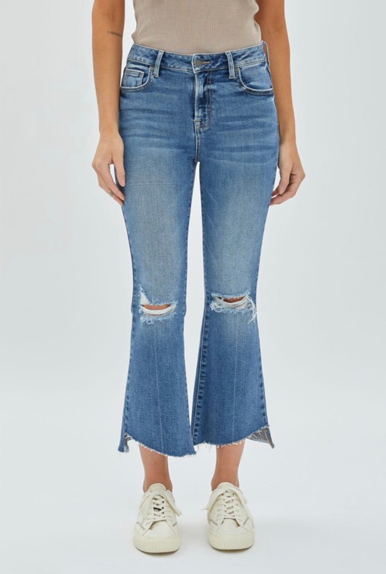 Hidden Happi Crop Flare Jeans- Vintage