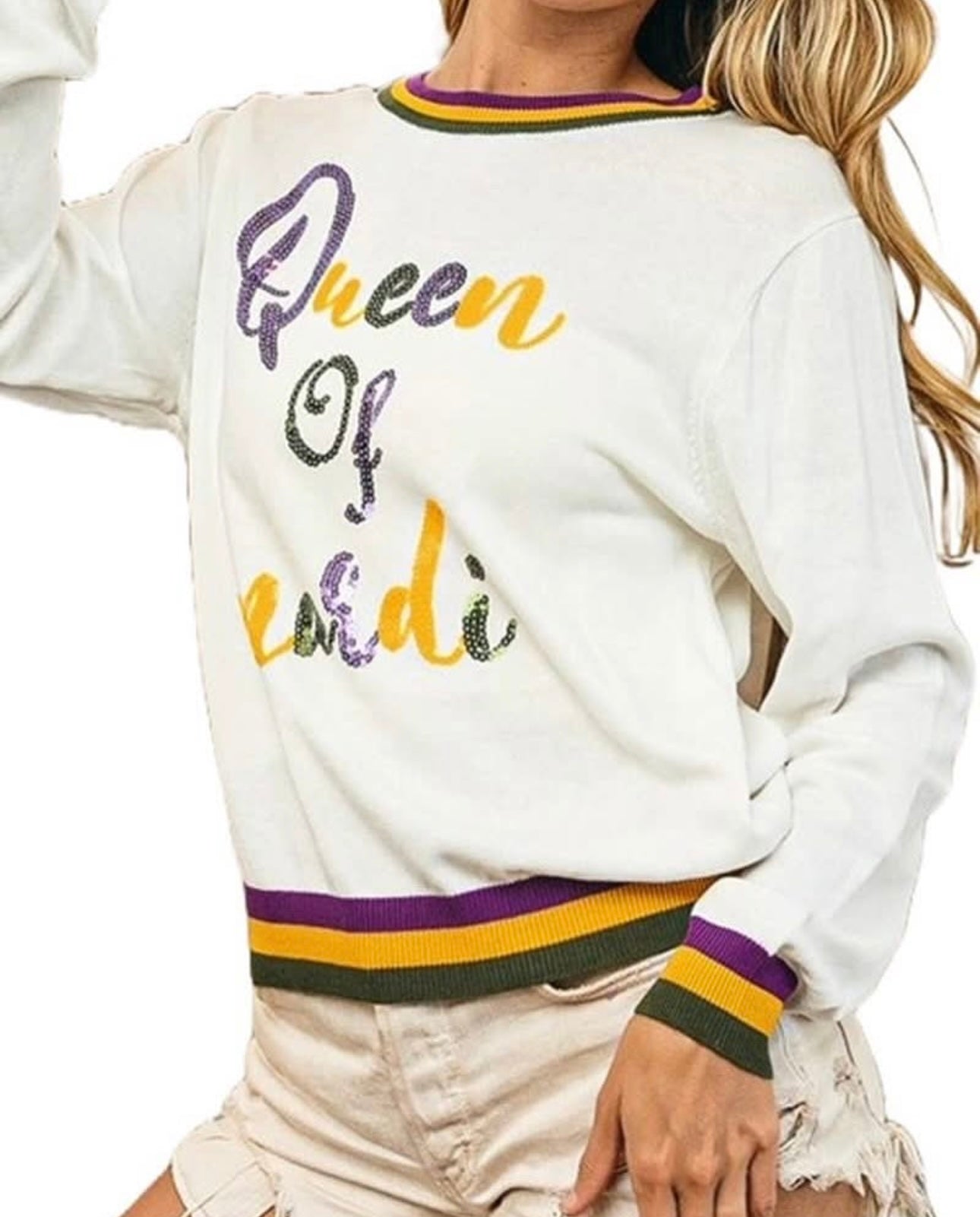 Queen of Mardi Sweater