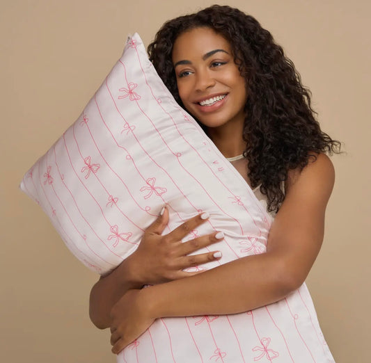 Kit*sch King Striped Bow Satin Pillowcases
