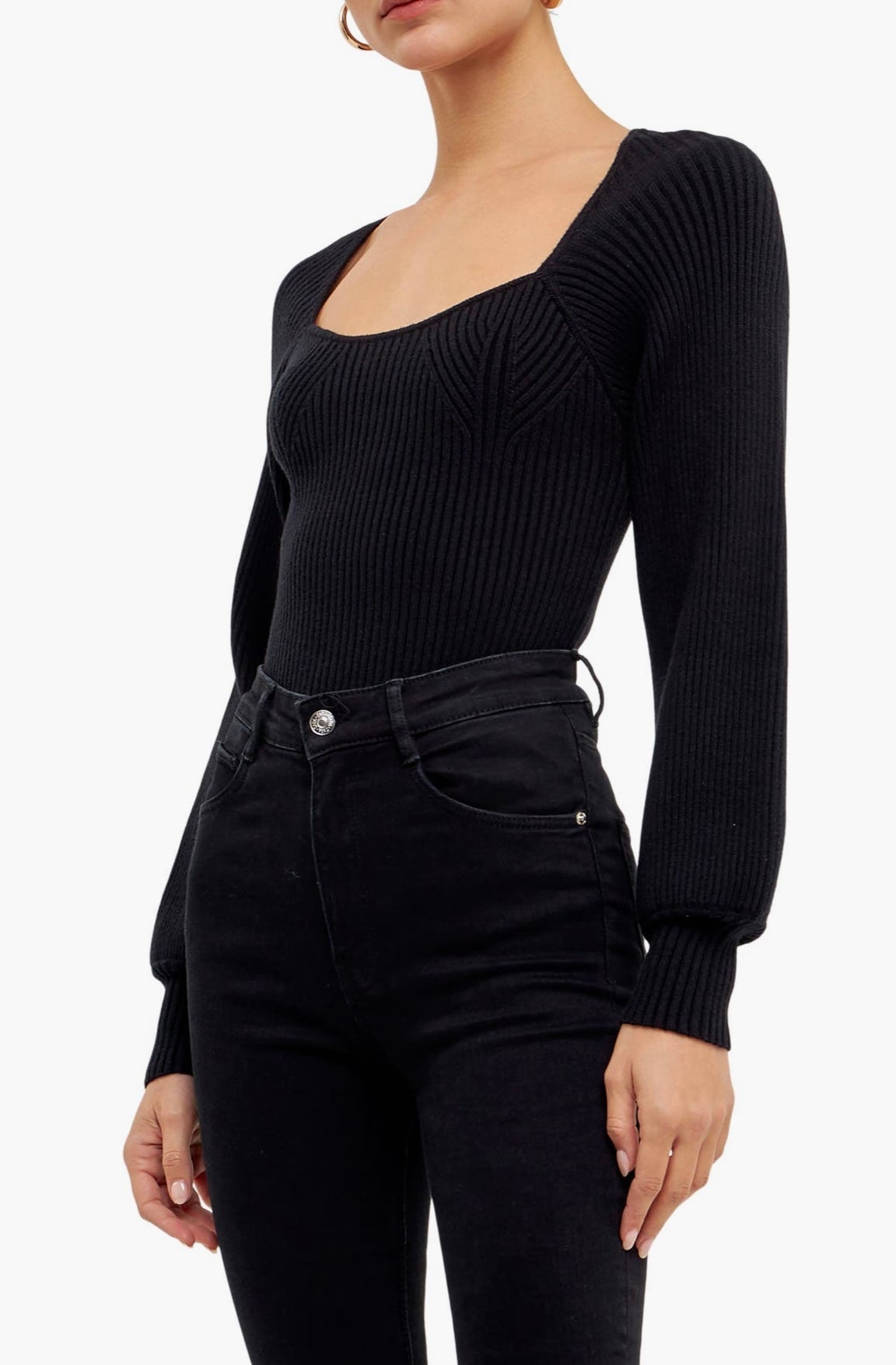 Black Knitted Top- Endless Rose