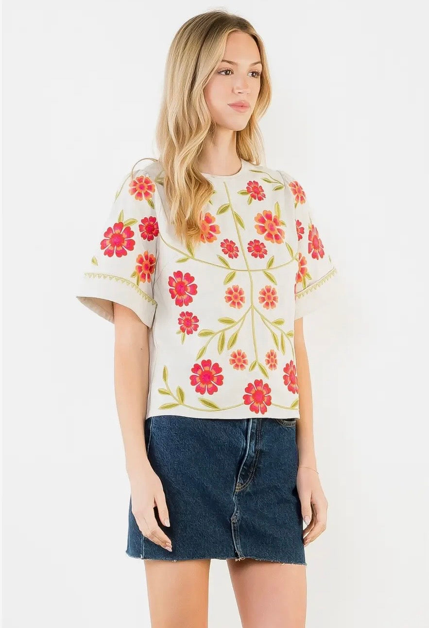 Floral Embroidery Day Dream Blouse~ THML