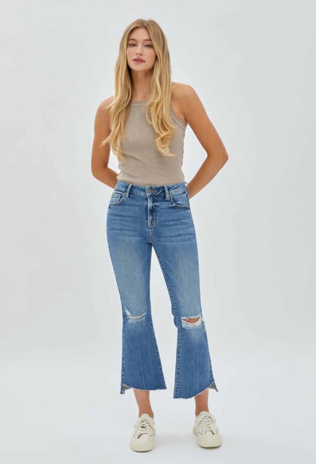 Hidden Happi Crop Flare Jeans- Vintage