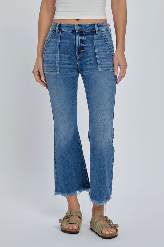 Hidden Happi Cargo Cropped Flare Jeans