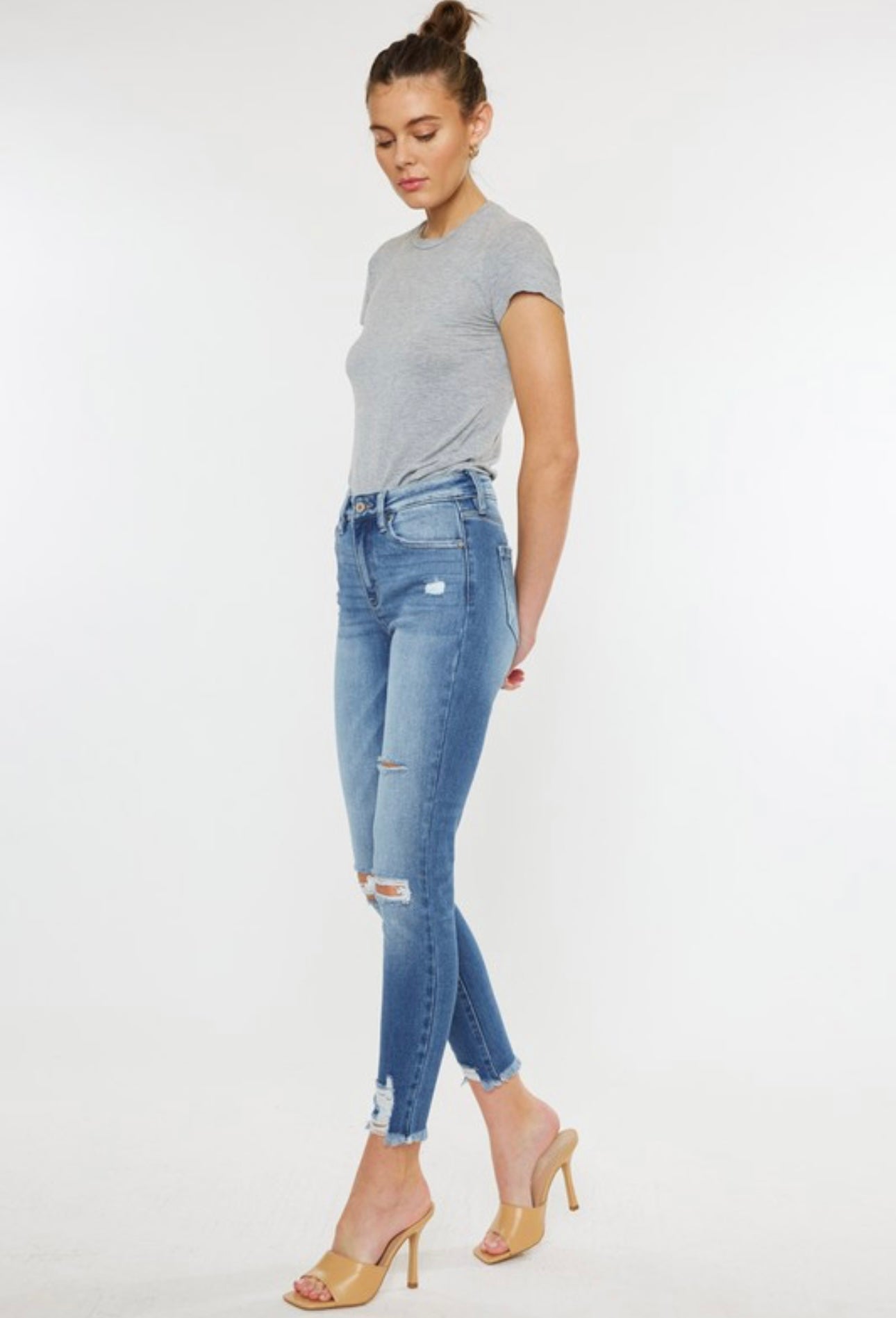 KanCan Mid Rise Ankle Skinny Jeans