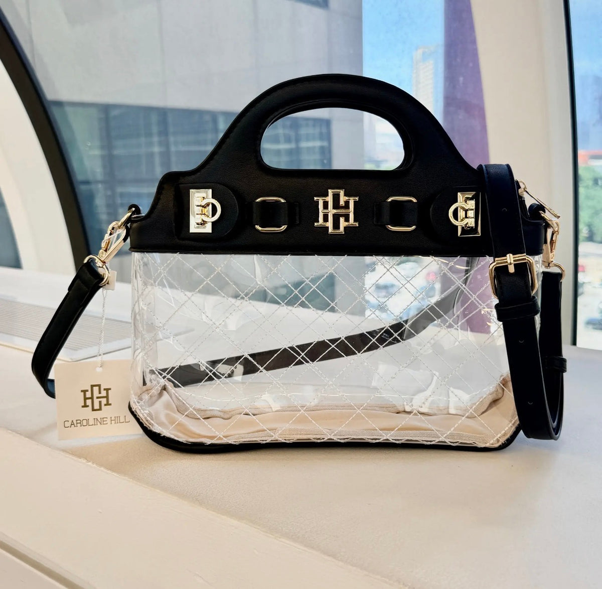 Ivy Clear Stadium Purse~Black