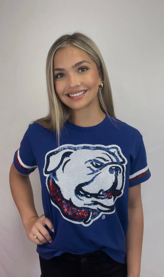 Louisiana Tech Bulldog Sequin Tee