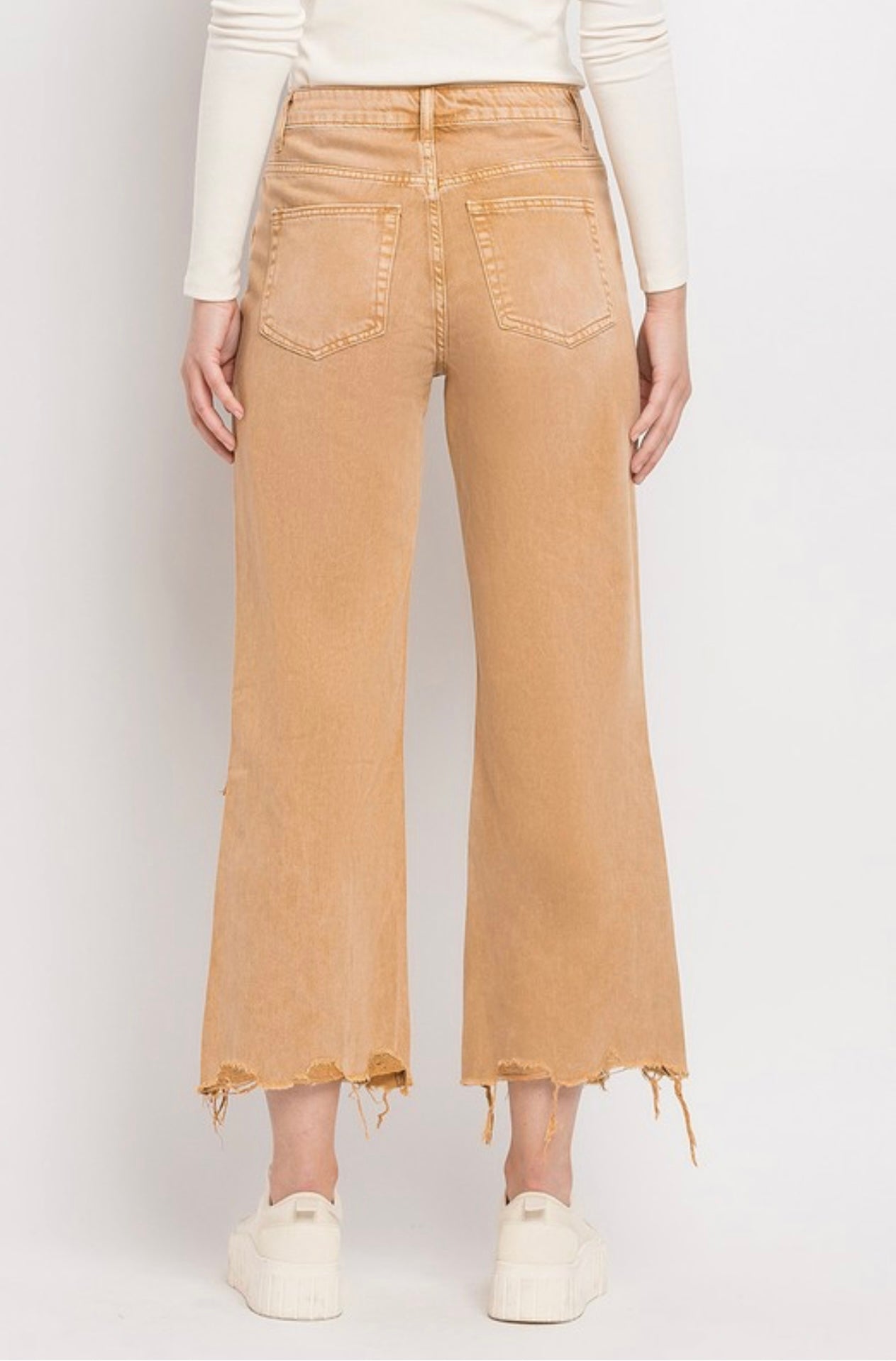 Vervet Flying Monkey Vintage Crop Straight Jeans- Brandied Melon