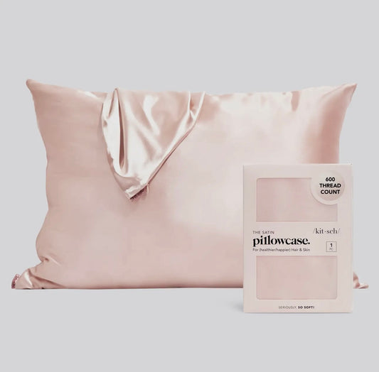 Kit*sch Standard Blush Pink Satin Pillowcase