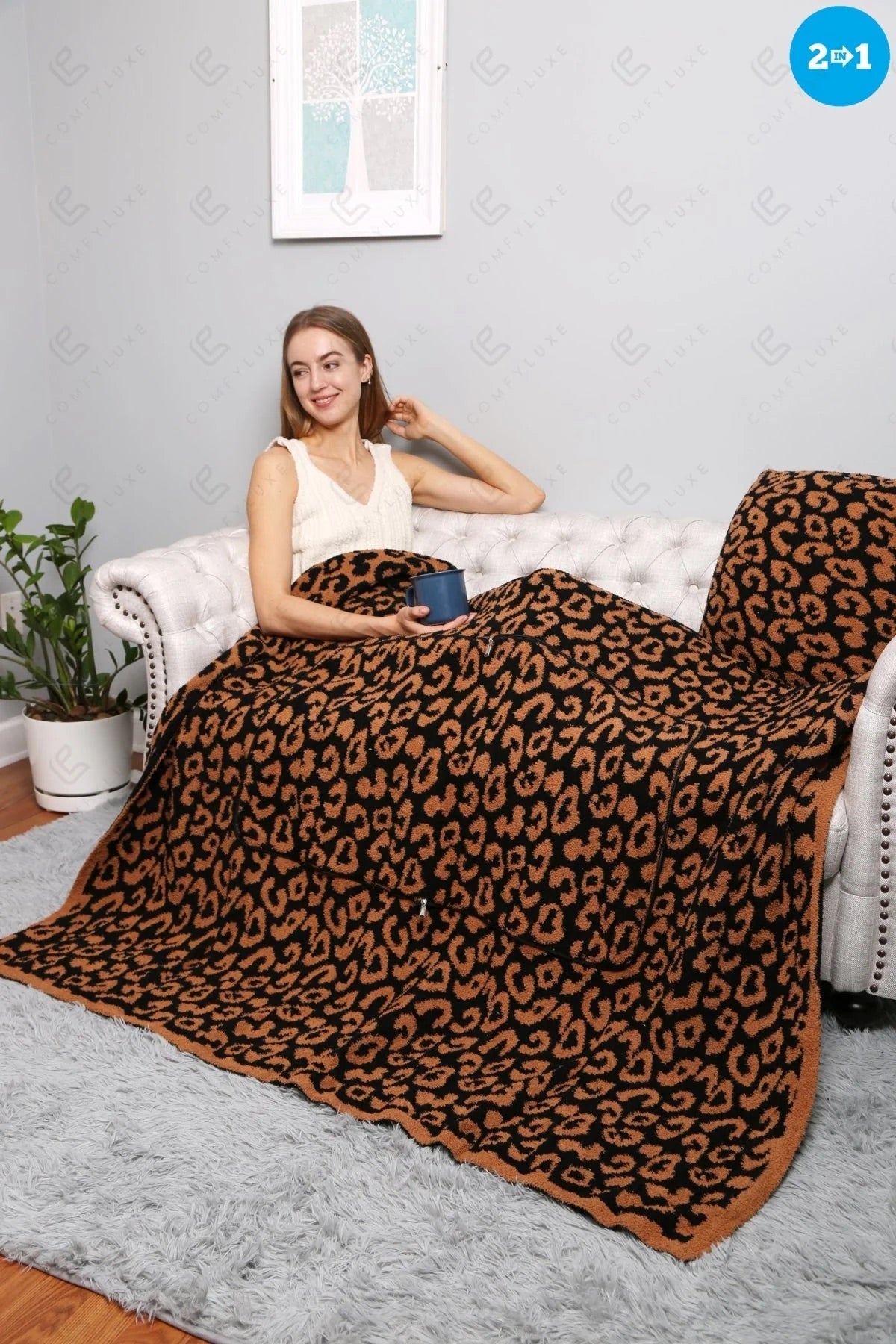 Black Animal Print Blanket