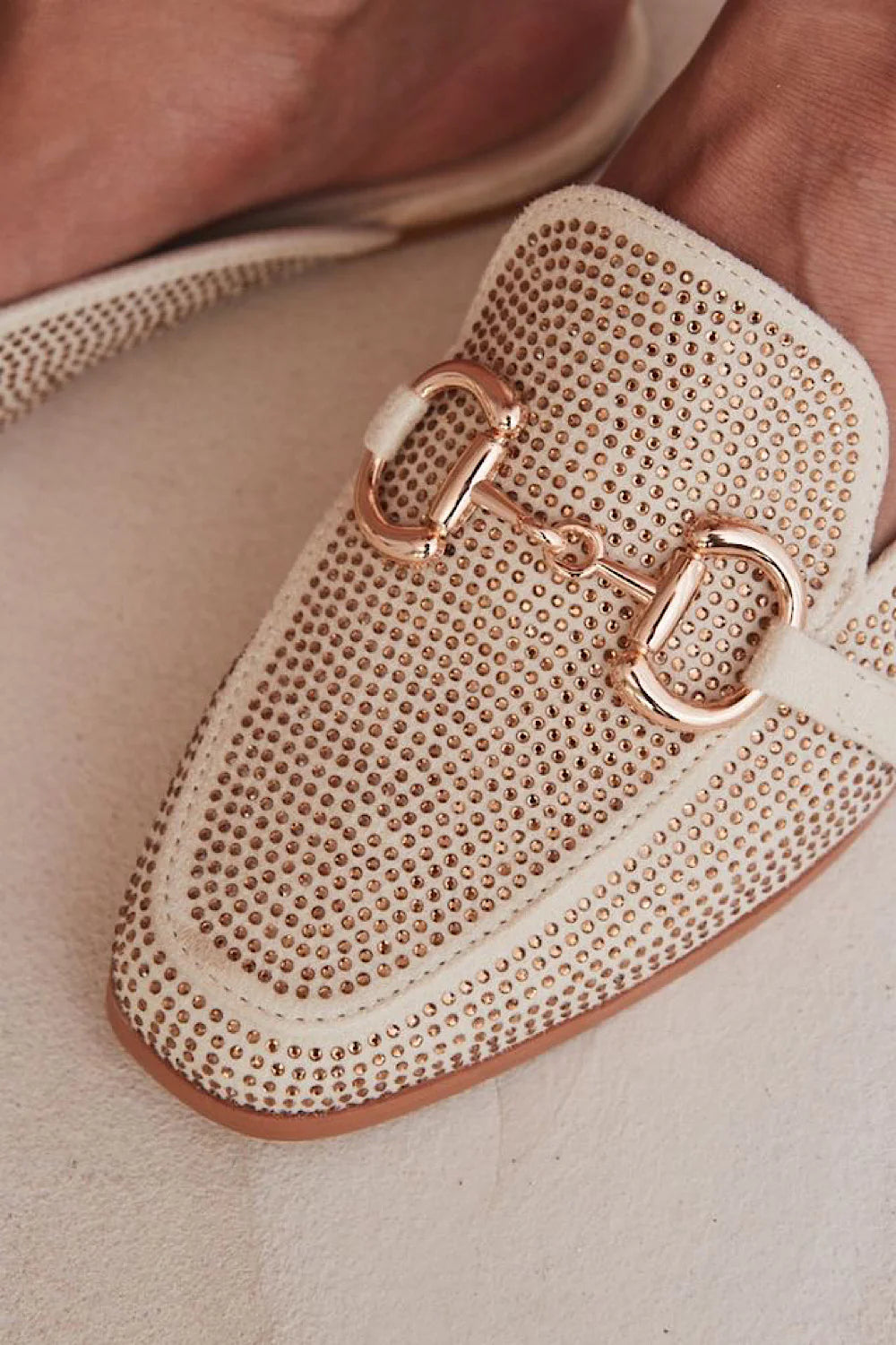 Bedazzled Loafer Flat Mule