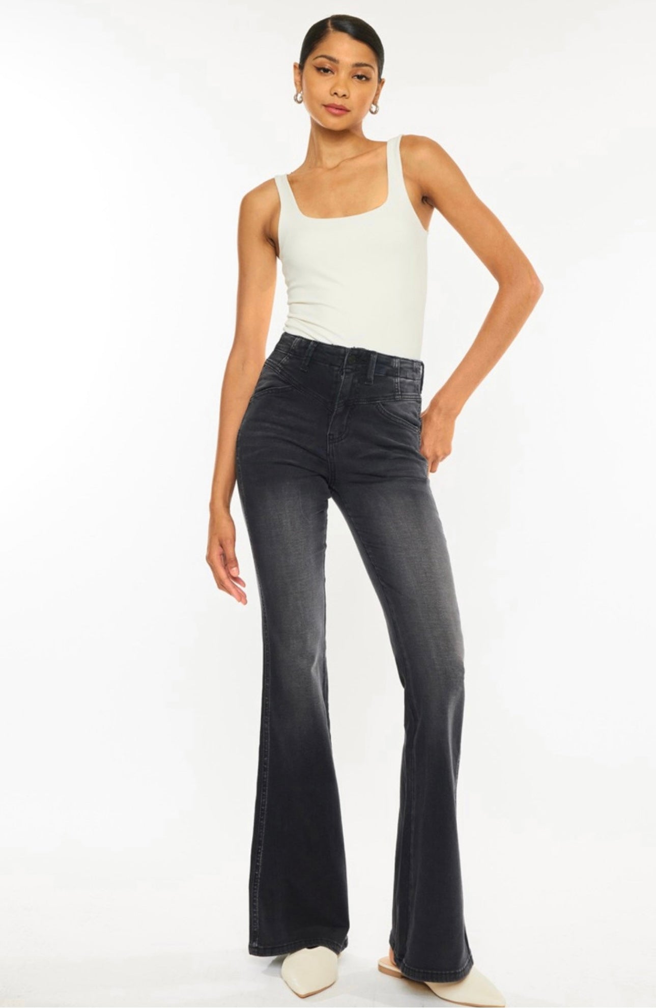 KanCan Black Ultra High Rise Flare Jeans