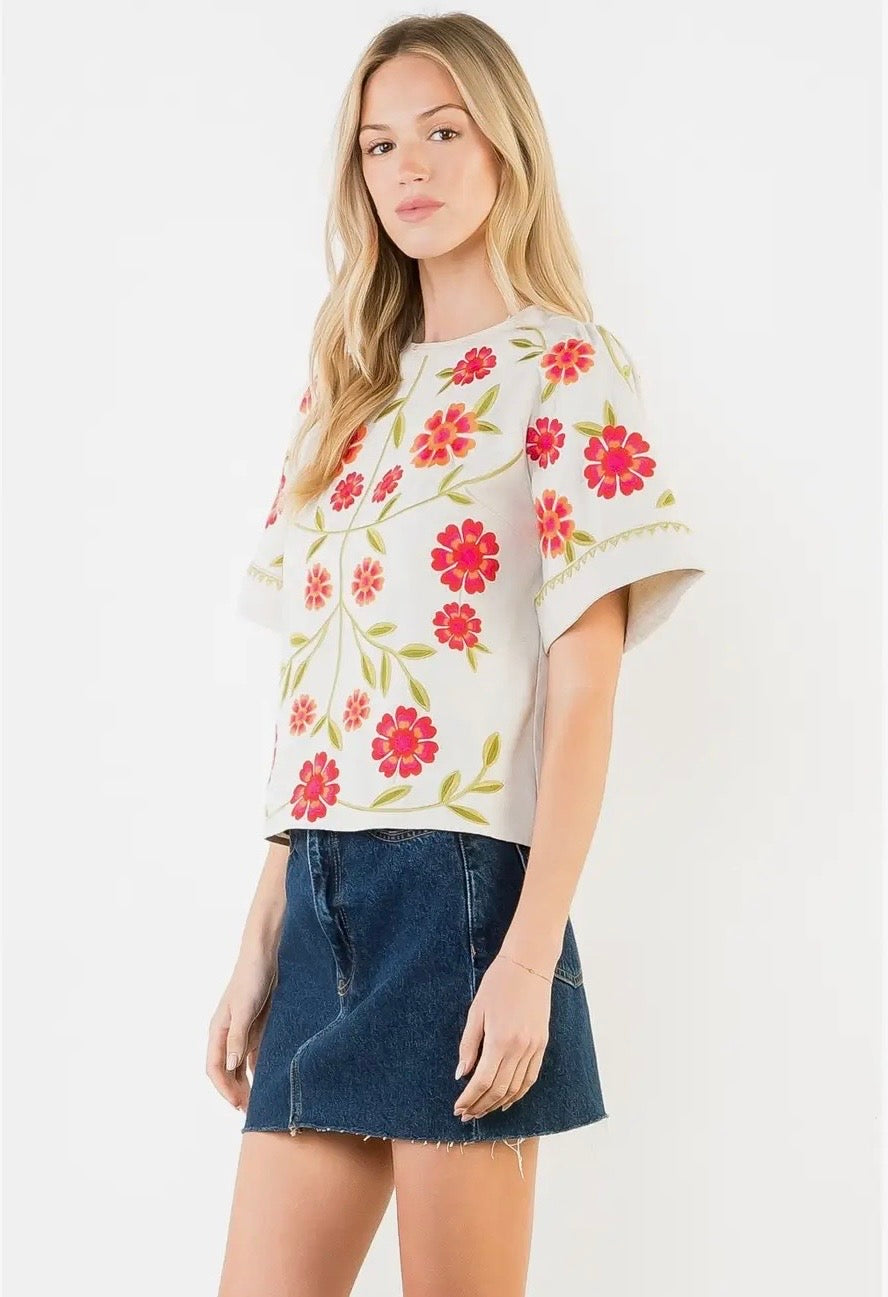 Floral Embroidery Day Dream Blouse~ THML