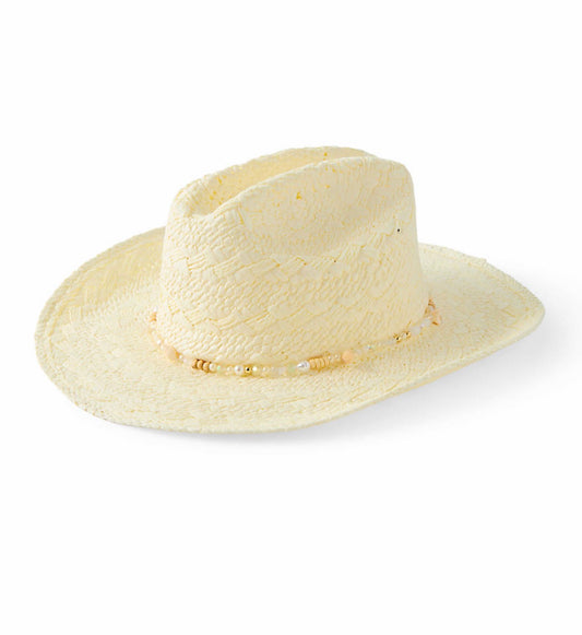 Cowgirl Straw Sun Hat With Beaded Seashells