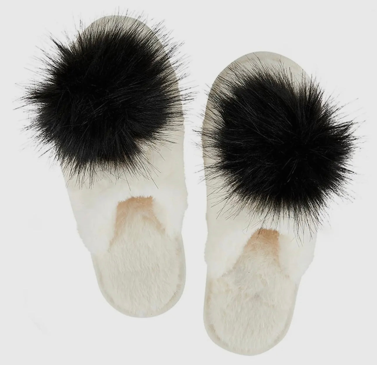Pom Pom Plush Slippers