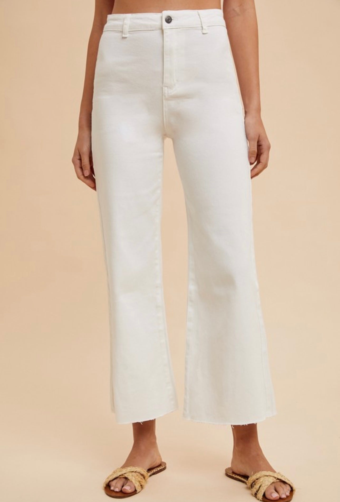 Anniewear Wide Leg White Jeans