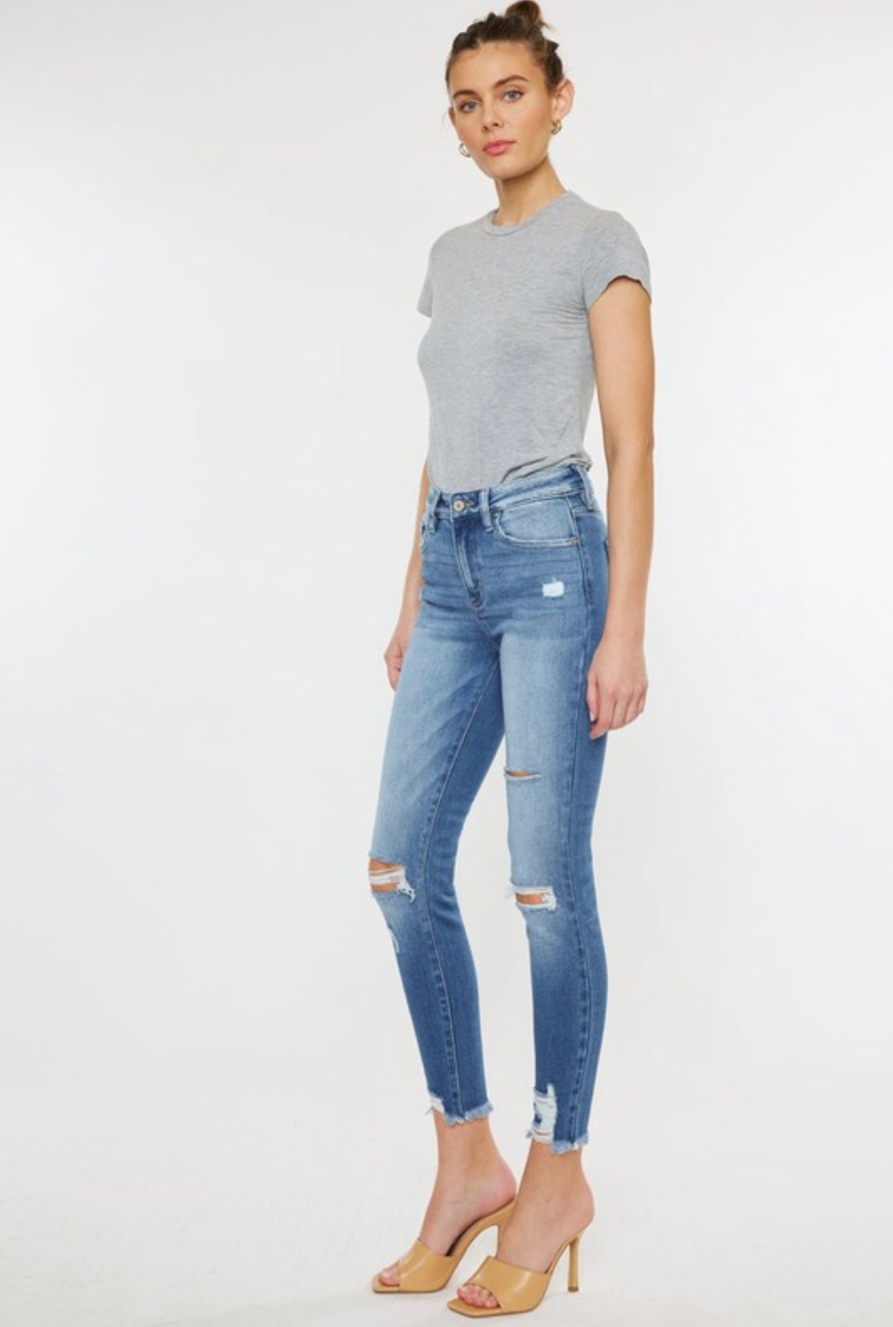 KanCan Mid Rise Ankle Skinny Jeans