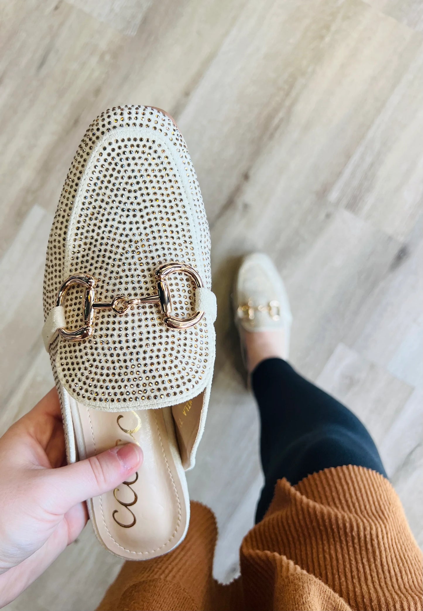 Bedazzled Loafer Flat Mule