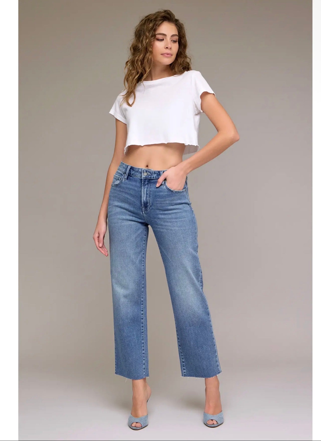 Hidden Tracy Jeans Medium Wash Clean High Rise Straight Jeans