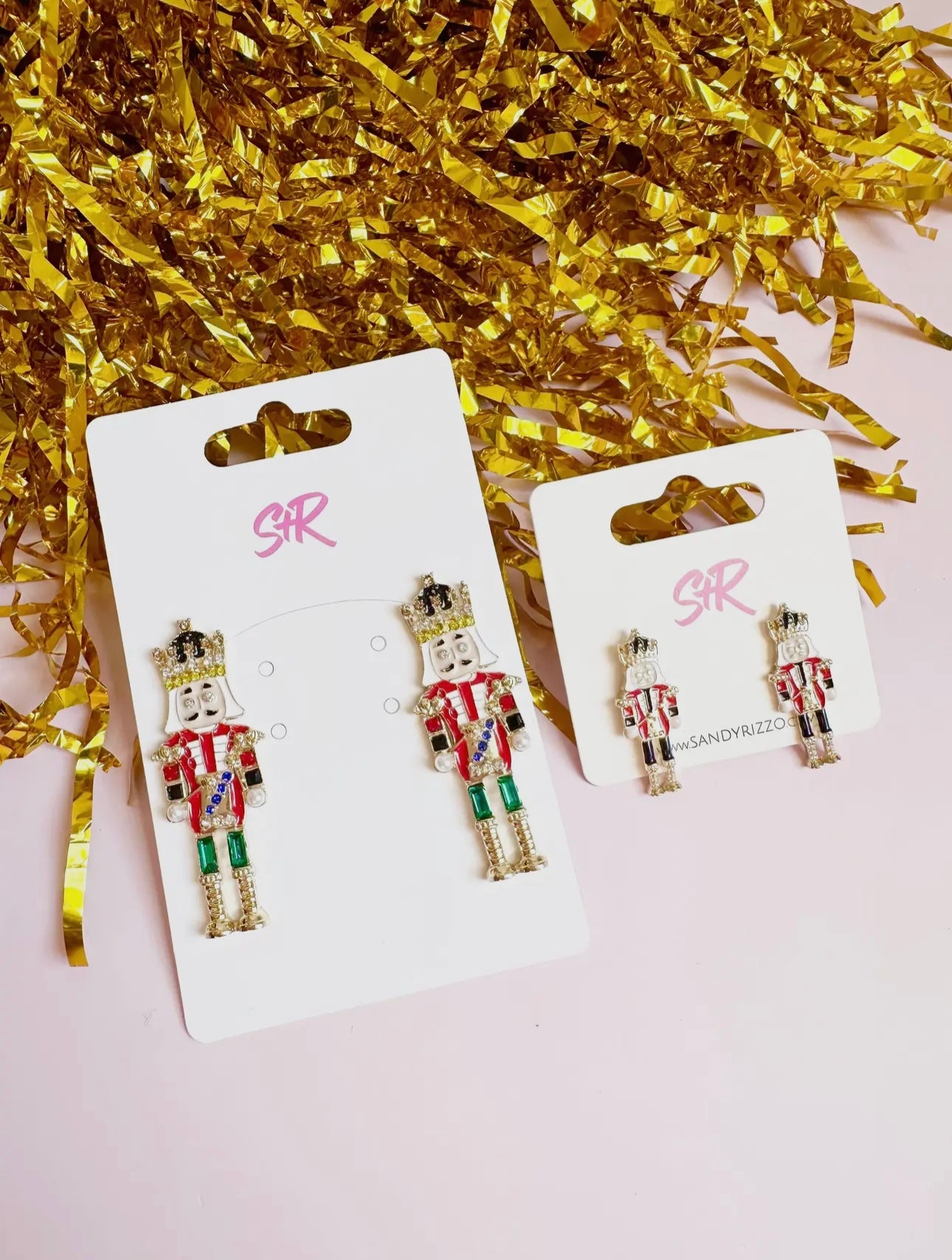 Large Traditional Enamel Nutcracker Studs