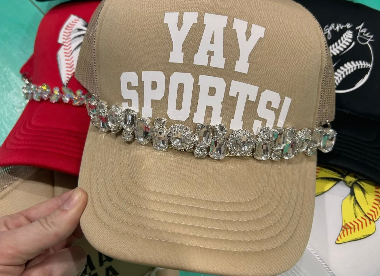 Jumbo Rhinestone Cap Chain