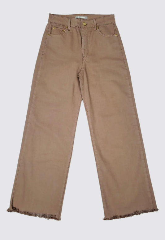 Taupe High Waisted Cropped Straight Leg Jean- Tractor Brand