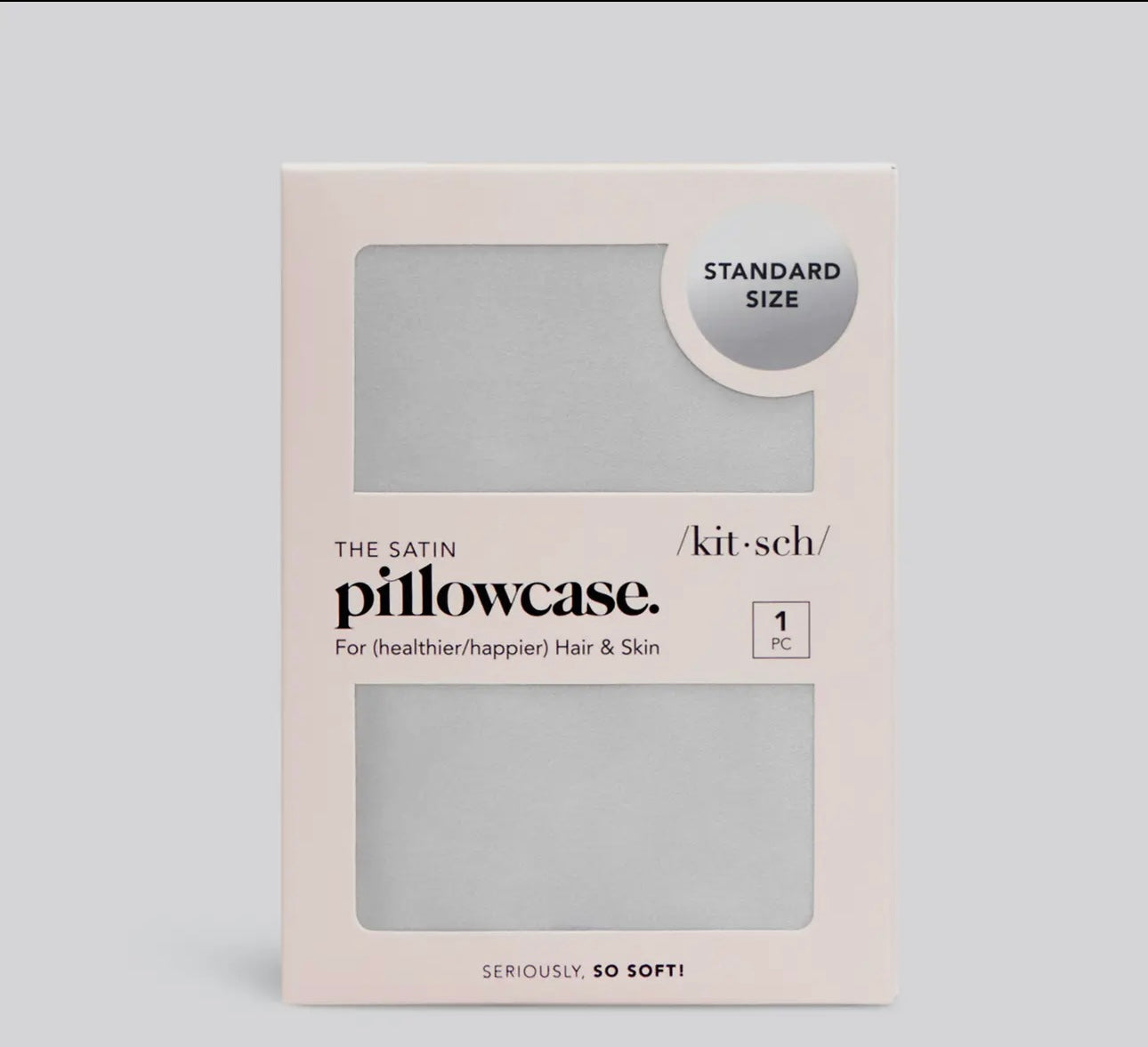 Kit*sch Standard Satin Pillowcase- Silver