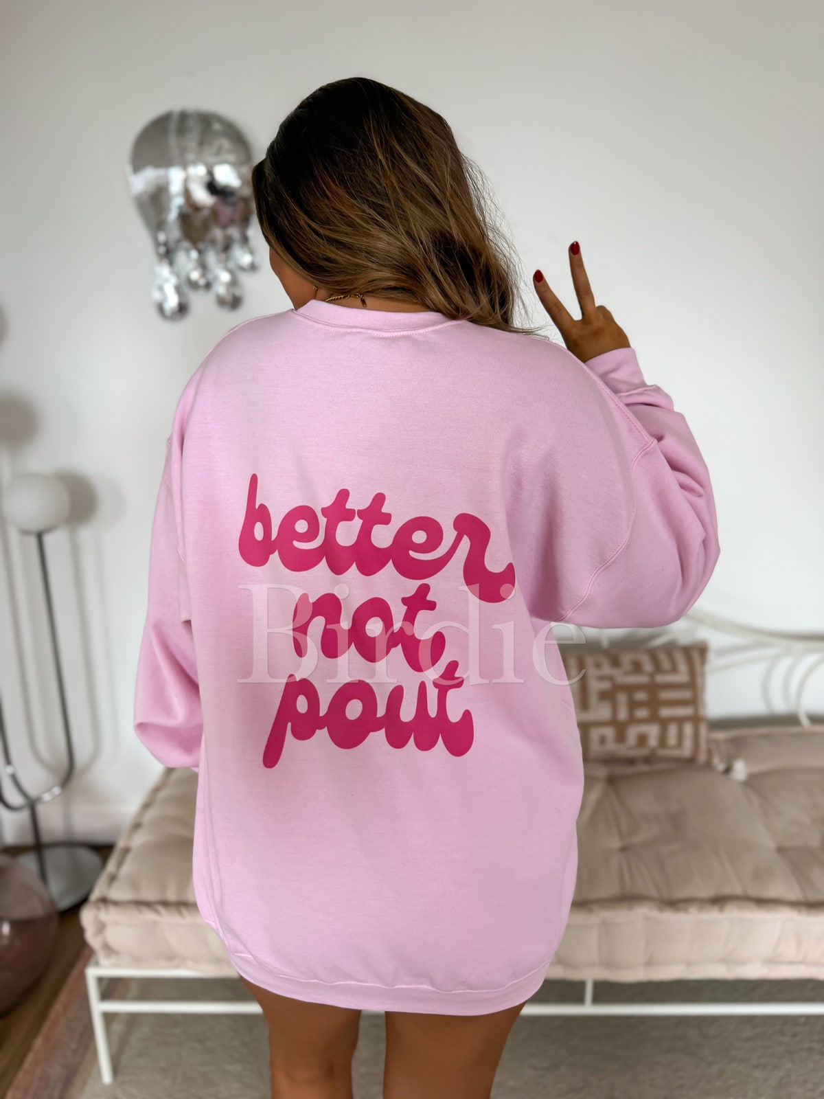 Swaggy Santa Bubblegum Sweatshirt (Back Says Better Not Pout)