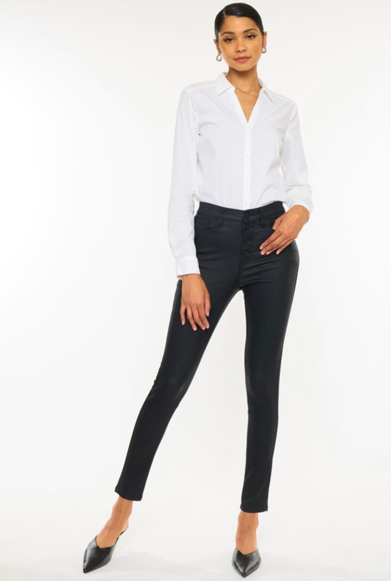 KanCan Black Coated Ankle Skinny Jeans