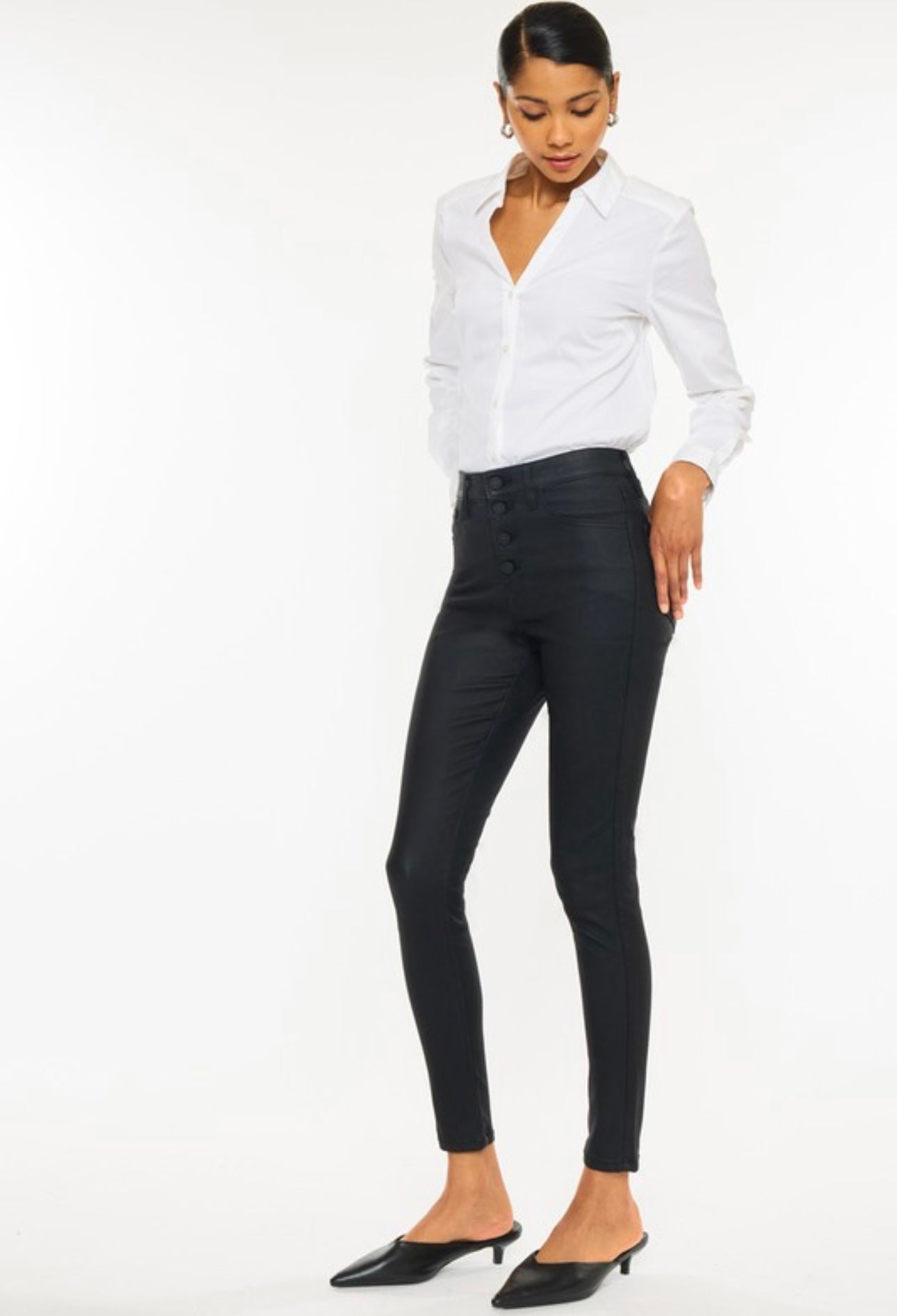 KanCan Black Coated Ankle Skinny Jeans